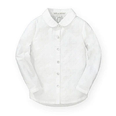 Hope & Henry Baby Girls Peter Pan Collar Top