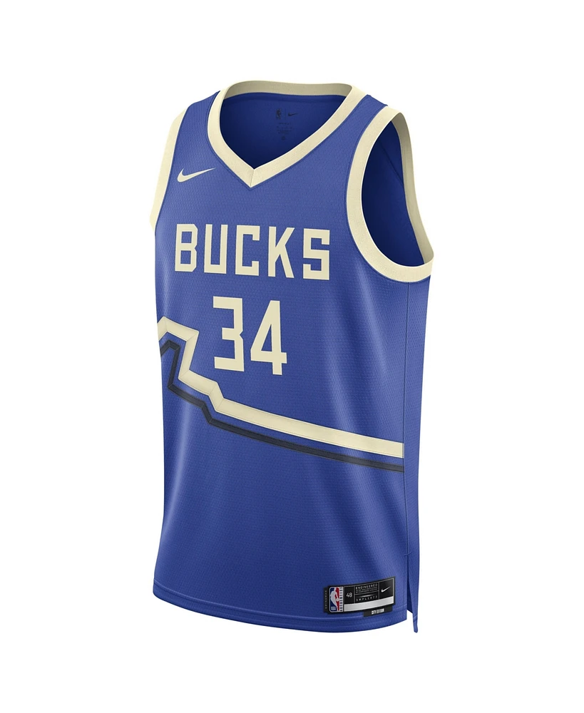 Nike Men's and Women's Royal Giannis Antetokounmpo Milwaukee Bucks 2024/25 City Edition Finished Swingman Jersey