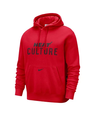 Nike Men's Red Miami Heat 2024/25 City Edition Essential Club Pullover Hoodie