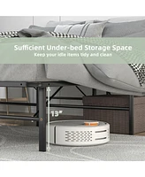 Gouun Queen Size Foldable Metal Platform Bed with Tool-Free Assembly-Queen size