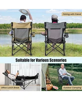 Gouun Camping Lounge Chair with Detachable Footrest Adjustable Backrest