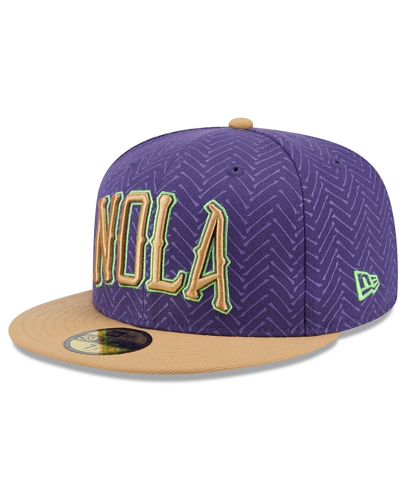 New Era Men's Purple Orleans Pelicans 2024/25 City Edition 59FIFTY Fitted Hat