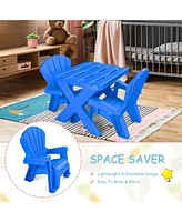 Gouun 3-Piece Plastic Children Play Table Chair Set