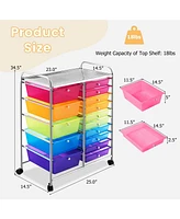 Gouun 15-Drawer Utility Rolling Organizer Cart Multi-Use Storage