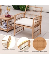 Gouun 5 Piece Patio Wicker Sofa Set with Seat and Back Cushions