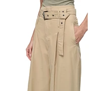 Dkny Jeans Women's High-Waist Pleated Cotton Trousers - TVN