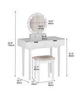 gaomon Vanity Desk, Makeup Vanity Table with Lighted Mirror