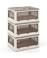 Gouun 3-Pack Stackable Storage Bins with Lids with 5 Opening Ways-8 Gal