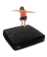 Gouun 57 x 57 Inch Crash Pad Sensory Mat with Foam Blocks and Washable Velvet Cover