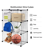 Gouun Diy 6 Metal Wire Free Standing Modular Storage Cubes