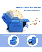 Gouun Kids Recliner Chair with Cup Holder and Footrest for Children