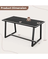 Gouun Large Dining Table with Heavy-duty Metal Frame and Anti-slip Foot Pads