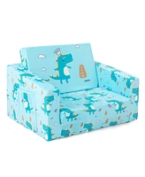 Gouun Kids Recliner Sofa Converts to Sleeper Bed for Boys Girls