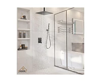 Casainc 12 Inch Shower System Ceiling Mounted Shower Head with Handheld Spray Combo