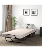 Gouun Rollaway Guest Bed with Sturdy Steel Frame and Memory Foam Mattress Made Italy