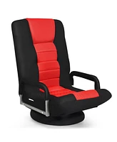 Gouun 360-Degree Swivel Gaming Floor Chair with Foldable Adjustable Backrest