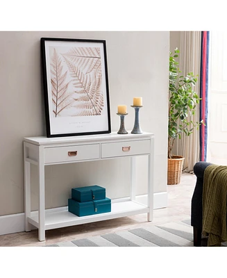 Kings Brand Furniture Wood Occasional Entryway Console Sofa Table With Storage Shelf / 2 Drawers