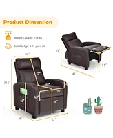 Gouun Ergonomic Pu Leather Kids Recliner Lounge Sofa for 3-12 Age Group