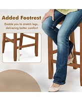 Gouun 2-Piece Bar Chair Set Counter Height Bar Stool with Backrest