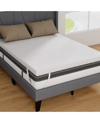 Gouun 3 Inch Gel-Infused Memory Foam Mattress Topper with Removable Cover-Full Size