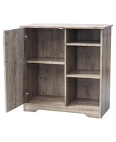 Kings Brand Furniture Verret Accent Storage Cabinet, Oak