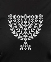 Hybrid Apparel Plus Trendy Decorative Menorah Graphic Pullover Top