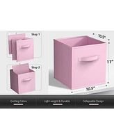 Sorbus 11 Inch 6 Pack Foldable Fabric Storage Cube Bins with Handles - for Organizing Pantry, Closet, Nursery, Playroom