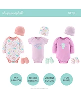 The Peanutshell Baby Girls Layette Gift Set Girls, Ocean Flower, 23 Essential Pieces, 0-3 Months