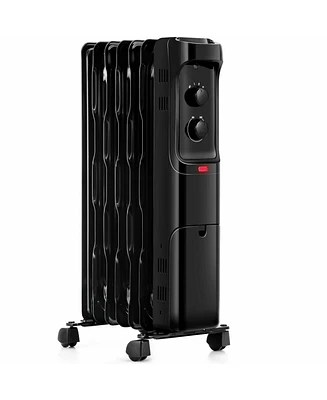 Gouun 1500W Oil Filled Portable Radiator Space Heater with Adjustable Thermostat