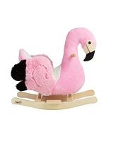 Happy Trails Flamingo Plush Rocking Horse