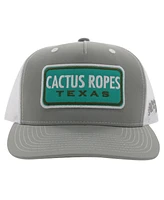 Hooey Big Boys and Girls Gray/White Cactus Ropes Trucker Snapback Hat