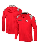 Colosseum Men's Scarlet Rutgers Knights Oht Military Appreciation Quarter-Zip Hoodie Jacket