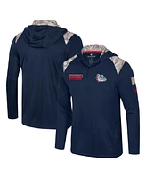 Colosseum Men's Navy Gonzaga Bulldogs Oht Military Appreciation Quarter-Zip Hoodie Jacket