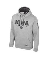 Colosseum Men's Heather Gray Iowa Hawkeyes Oorah Oht Military Appreciation Pullover Hoodie