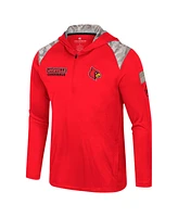 Colosseum Men's Red Louisville Cardinals Oht Military Appreciation Quarter-Zip Hoodie Jacket