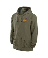 Nike Men's Olive Lsu Tigers 2024 Military Appreciation Full-Snap Hoodie Jacket