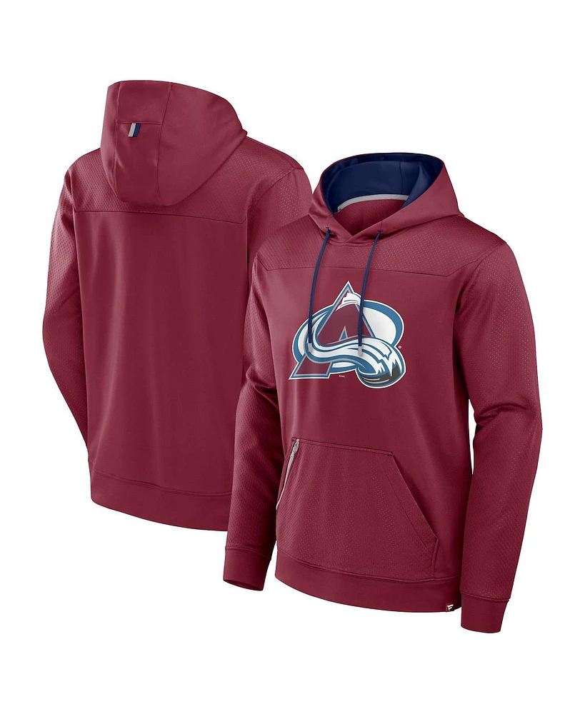 Fanatics Men's Burgundy Colorado Avalanche Defender Pullover Hoodie