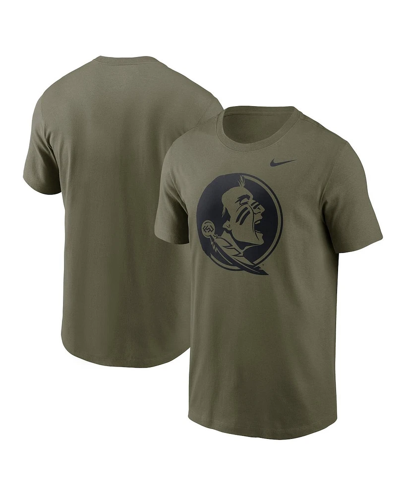 Nike Men's Olive Florida State Seminoles 2024 Military Appreciation Tonal Logo Performance T-Shirt