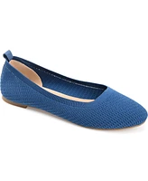 Journee Collection Women's Maryann Wide Width Knit Round Toe Ballet Flats