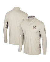 Colosseum Men's Natural Nebraska Huskers Oht Military Appreciation Quarter-Zip Jacket