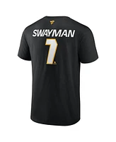 Fanatics Men's Jeremy Swayman Black Boston Bruins Authentic Pro Prime Name Number T-Shirt