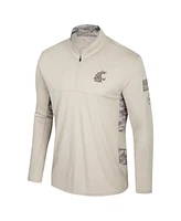 Colosseum Men's Natural Washington State Cougars Oht Military Appreciation Quarter-Zip Jacket