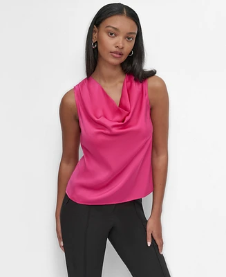 Dkny Petite Sleeveless Cowlneck Top