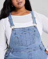 And Now This Plus Size Cuffed Denim Overalls, Exclusively at Macy's