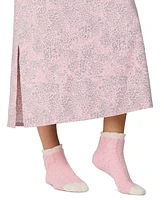 Ellen Tracy Women's Printed Long-Sleeve Nightgown + Fuzzy Socks