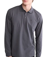 Calvin Klein Men's Smooth Cotton Long-Sleeve Polo Shirt