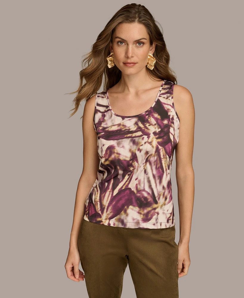 Donna Karan New York Women's Printed Scoop-Neck Tank Top