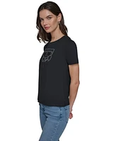 Karl Lagerfeld Paris Women's Embellished Logo Graphic T-Shirt