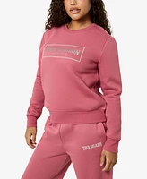 True Religion Women's Crystal Logo Classic Crew Neck Sweatshirt