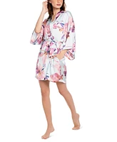 Midnight Bakery Women's Haven Floral Satin Wrap Robe